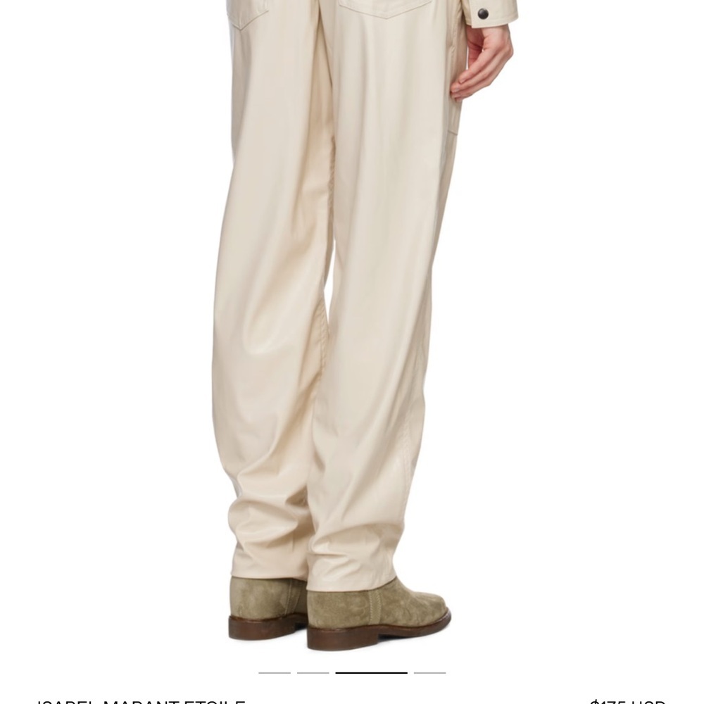 Isabel Marant “Brina” Faux leather Pants | Cream High-Waist | The Row, Nanushka - Picture 8 of 9